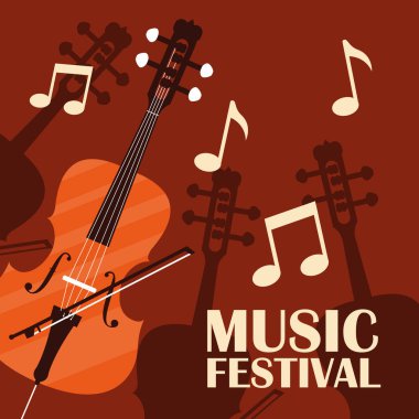 Klasik simge vektör çizim tasarım keman