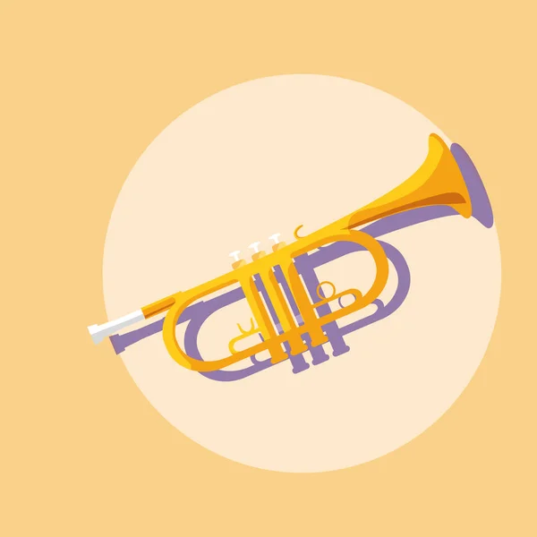 Trompeta Instrumento Musical icono — Vector de stock