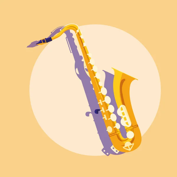 Saxofone ícone instrumento clássico — Vetor de Stock