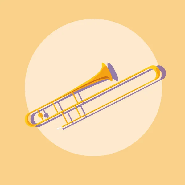 Trumpet musical instrument icon — Stock Vector