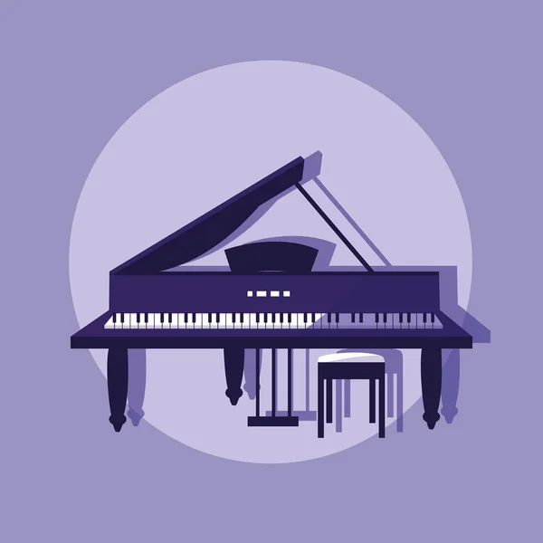 Piano ícone instrumento clássico — Vetor de Stock