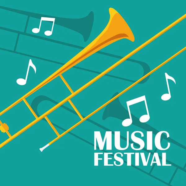 Icône instrument de musique trompette — Image vectorielle