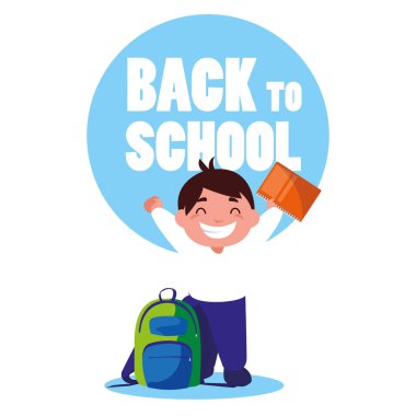 küçük öğrenci çocuk okul çantası ile