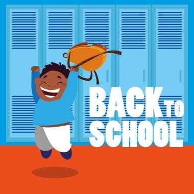 mutlu öğrenci siyah çocuk okul salonunda