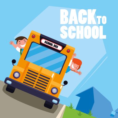 okul otobüsü çocuklarda mutlu öğrenciler