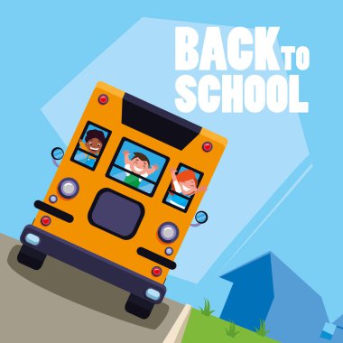 okul otobüsü çocuklarda mutlu öğrenciler