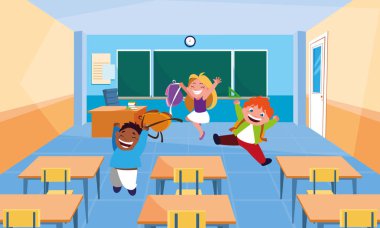 Sınıftaki küçük öğrenciler.