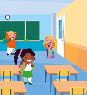 Sınıftaki küçük öğrenciler.