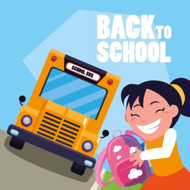 mutlu öğrenci kız okul otobüsünde sahnesi durdurmak