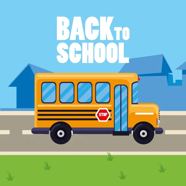 Σχολικό λεωφορείο στο δρόμο — Διανυσματικό Αρχείο