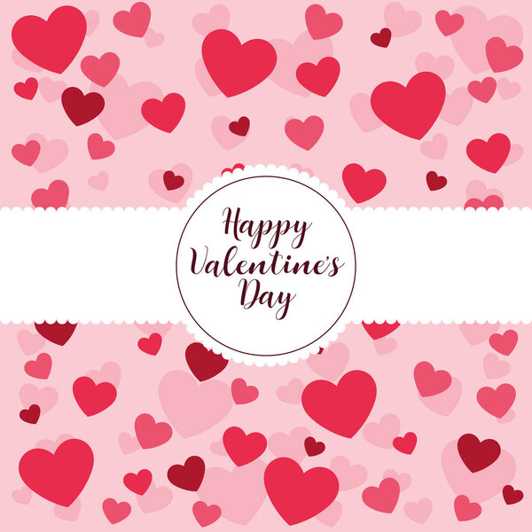 valentines card with hearts pattern vector illustration design