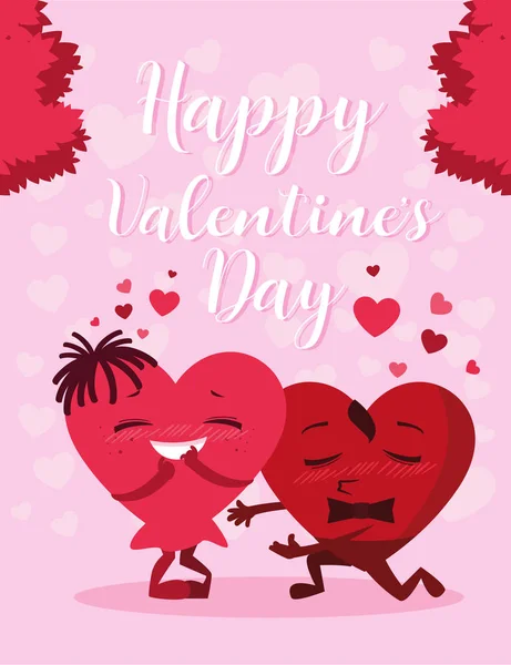 Corações bonitos casal cartão de amor —  Vetores de Stock