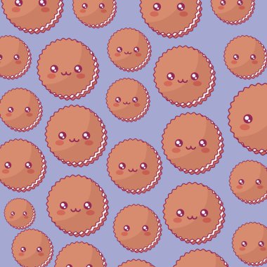 tatlı kurabiye kawaii karakter deseni