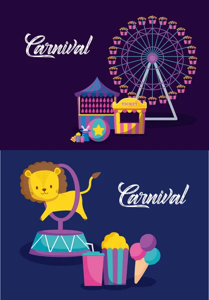 Carnival celebration infographic icons — Stock Vector