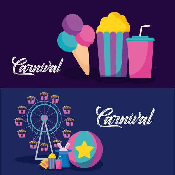 Festa de carnaval ícones infográficos — Vetor de Stock