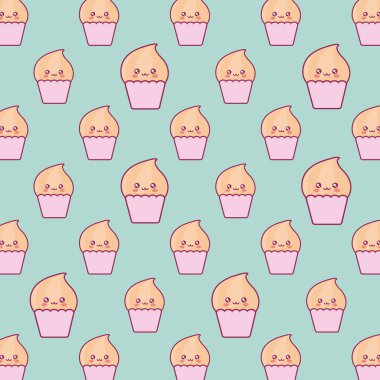 şirin dondurmalar kawaii karakter deseni