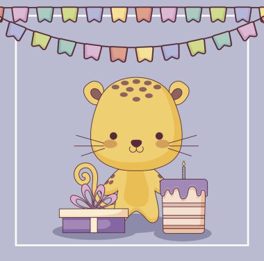 sevimli kaplan mutlu Doğum günü kartı