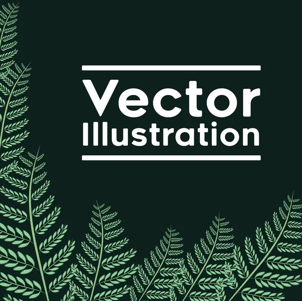 Marco decorativo con patrón de plantas de hojas — Vector de stock