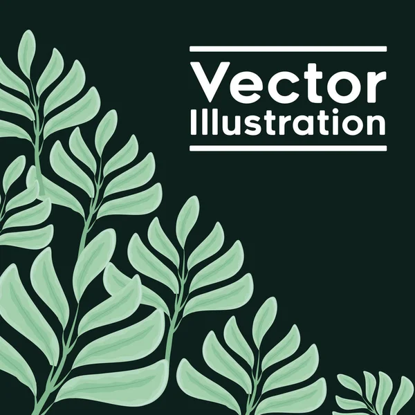 Декоративная рамка с растительным рисунком из листьев — стоковый вектор