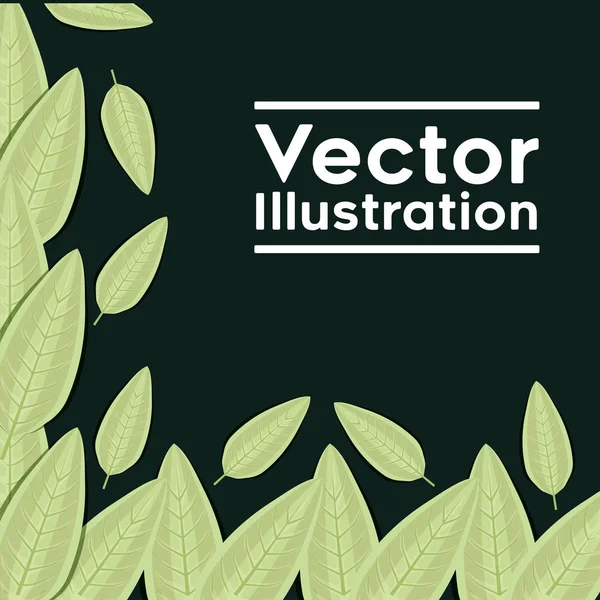 Marco decorativo con patrón de plantas de hojas — Vector de stock