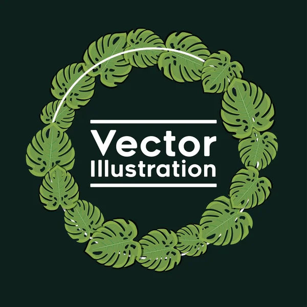 Ecología hojas plantas marco circular — Archivo Imágenes Vectoriales