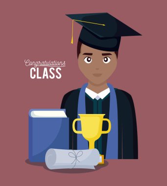 Mezuniyet Sınıfı kutlama kartı mezun olunan çocukla