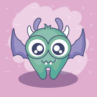 sevimli canavar kart uçan kanatlı