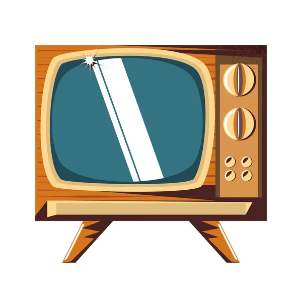 Tv retro aislado icono — Vector de stock