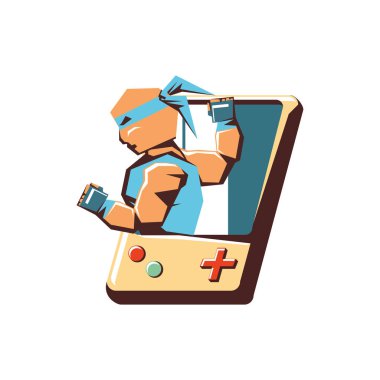 Retro video oyunu ninja ile taşınabilir