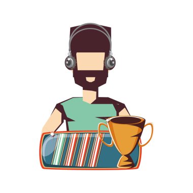 adam oyuncu video oyunu ve set simgeleri