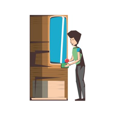 adam oyuncu video oyun makine konsolu ile