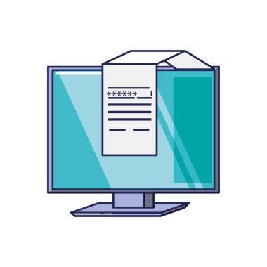 bilgisayar monitörü ve belge parola ile