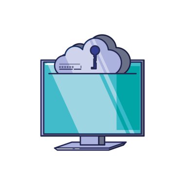 bilgisayar monitörü ile bulut bilgi işlem ve anahtar