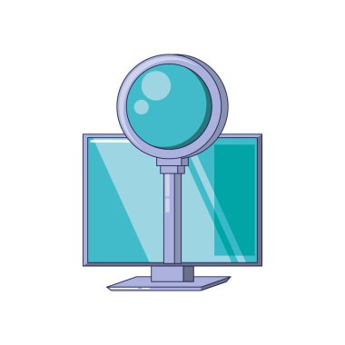 Büyüteç ile bilgisayar monitörü