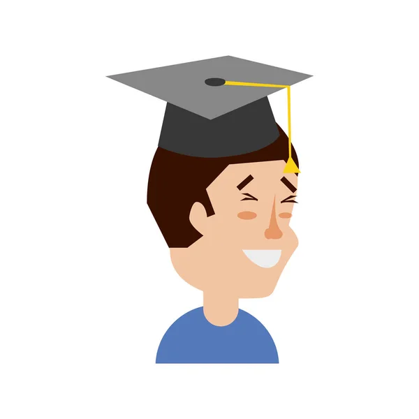 Young man with hat graduation — Stock Vector