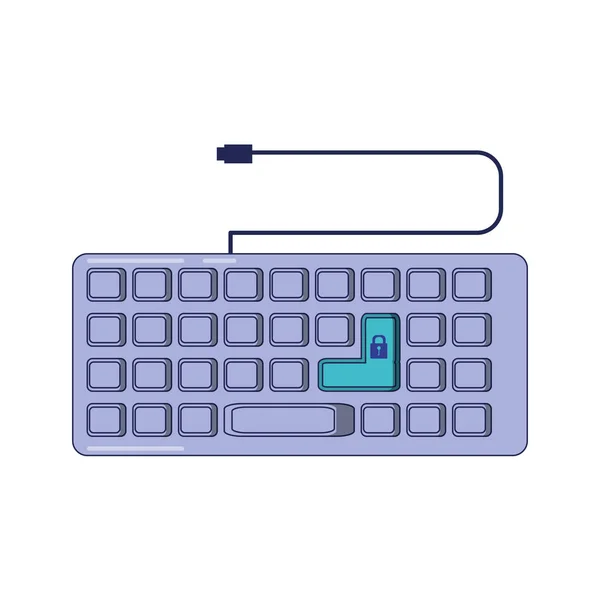 Keyboard computer isolated icon — Stock Vector