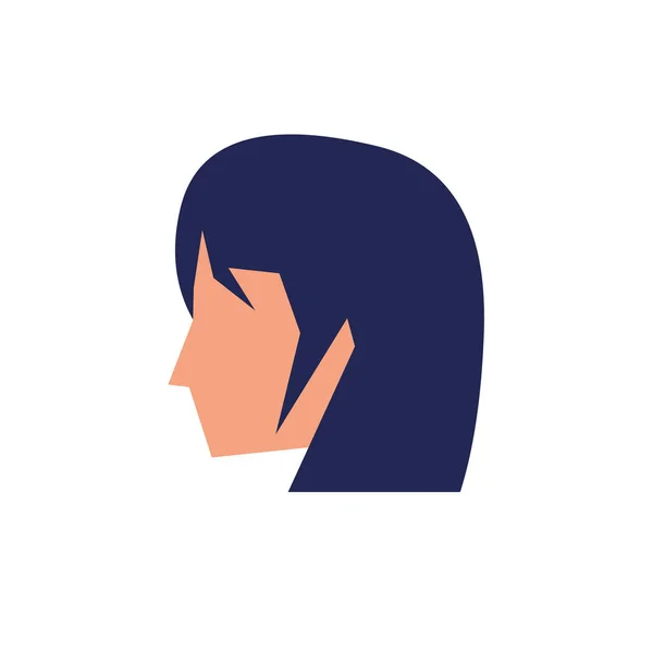 Tête de jeune femme avatar personnage — Image vectorielle
