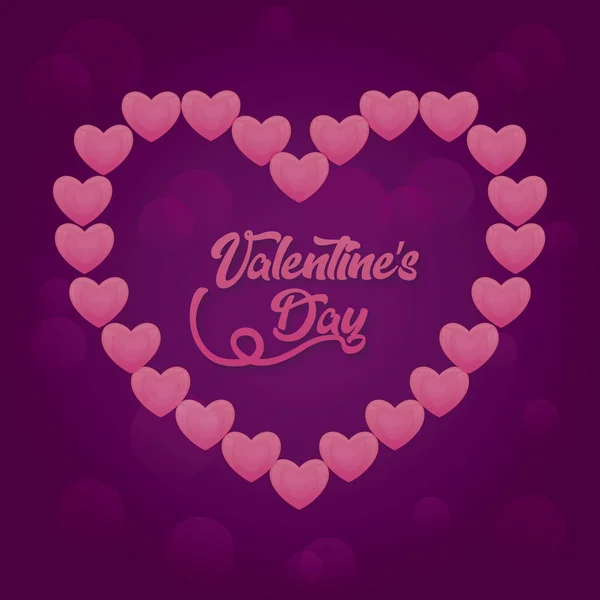 Valentines day card with hearts — Stock Vector