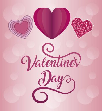 Sevgililer günü kartı ile kalpleri vektör çizim tasarım
