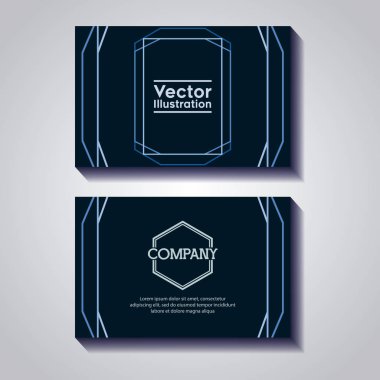 çizgiler ve şekiller ile kartvizit çifti