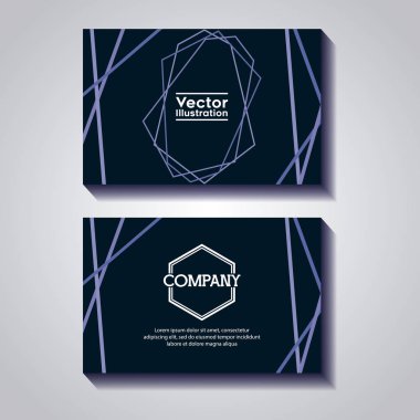 çizgiler ve şekiller ile kartvizit çifti