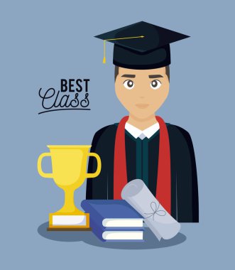 Mezuniyet Sınıfı kutlama kartı mezun olunan çocukla