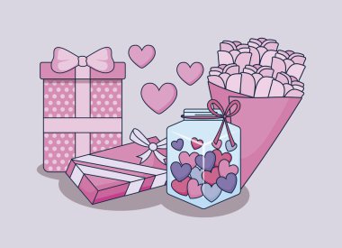 mutlu sevgililer günü Icons set