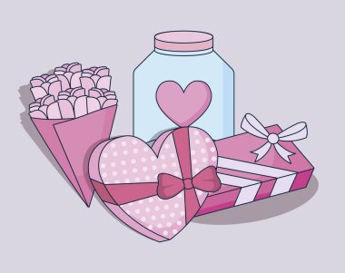 mutlu sevgililer günü Icons set