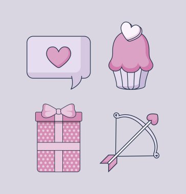 mutlu sevgililer günü Icons set