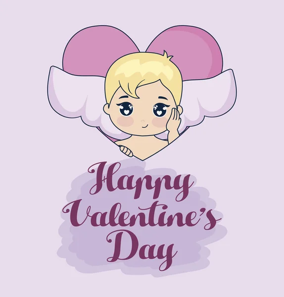 Tarjeta de día de San Valentín con Cupido — Vector de stock