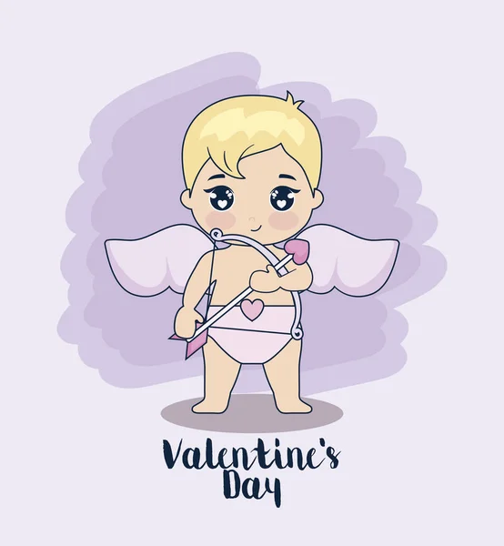 Tarjeta de día de San Valentín con Cupido — Archivo Imágenes Vectoriales