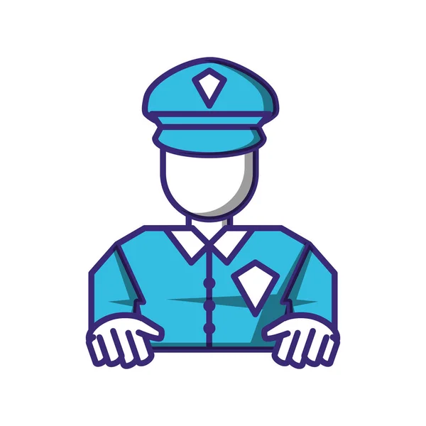 Police man avatar character — Stock Vector