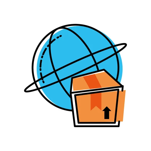 Navegador esfera con caja — Vector de stock