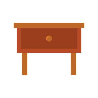 Beyaz arka plan üzerinde ahşap başucu masa